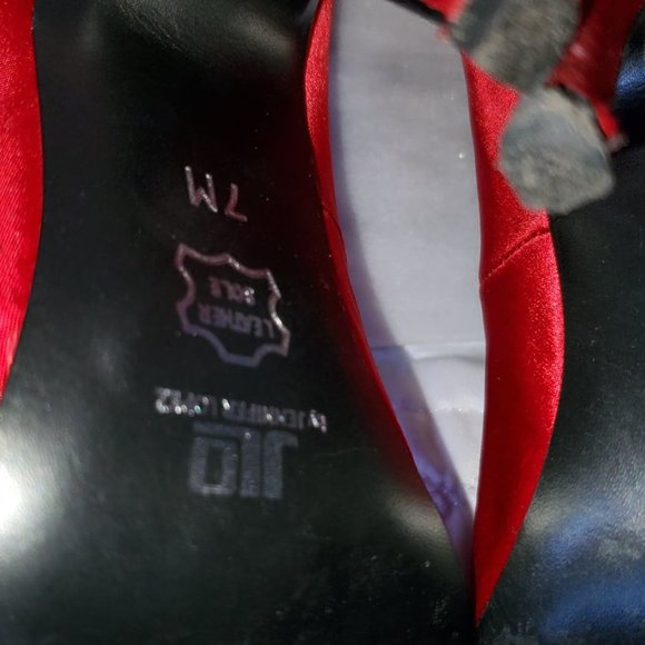 JLo Red Satin Heels - Picture 7 of 10